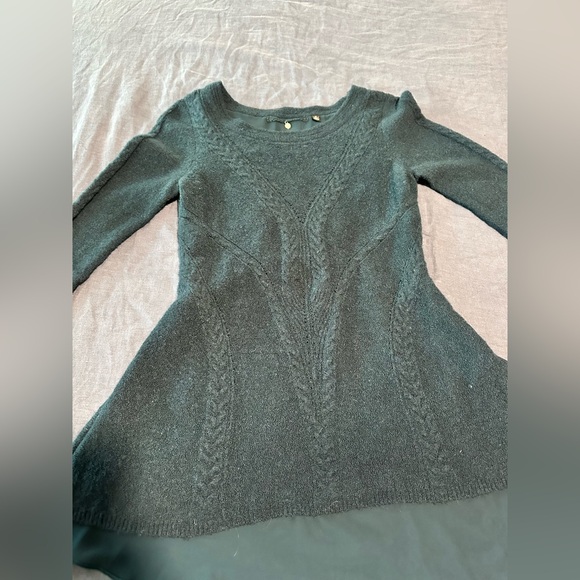 Anthropologie Knitted &‎ Knotted Teal Sheer-Back
Sweater Size M EUC wool Blend - Picture 6 of 13
